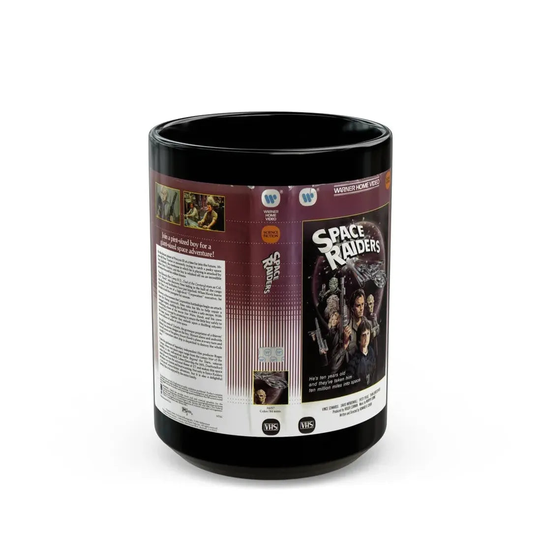 SPACE RAIDERS CLAMSHELL (VHS COVER) - Black Coffee Mug 15oz - Go Mug Yourself
