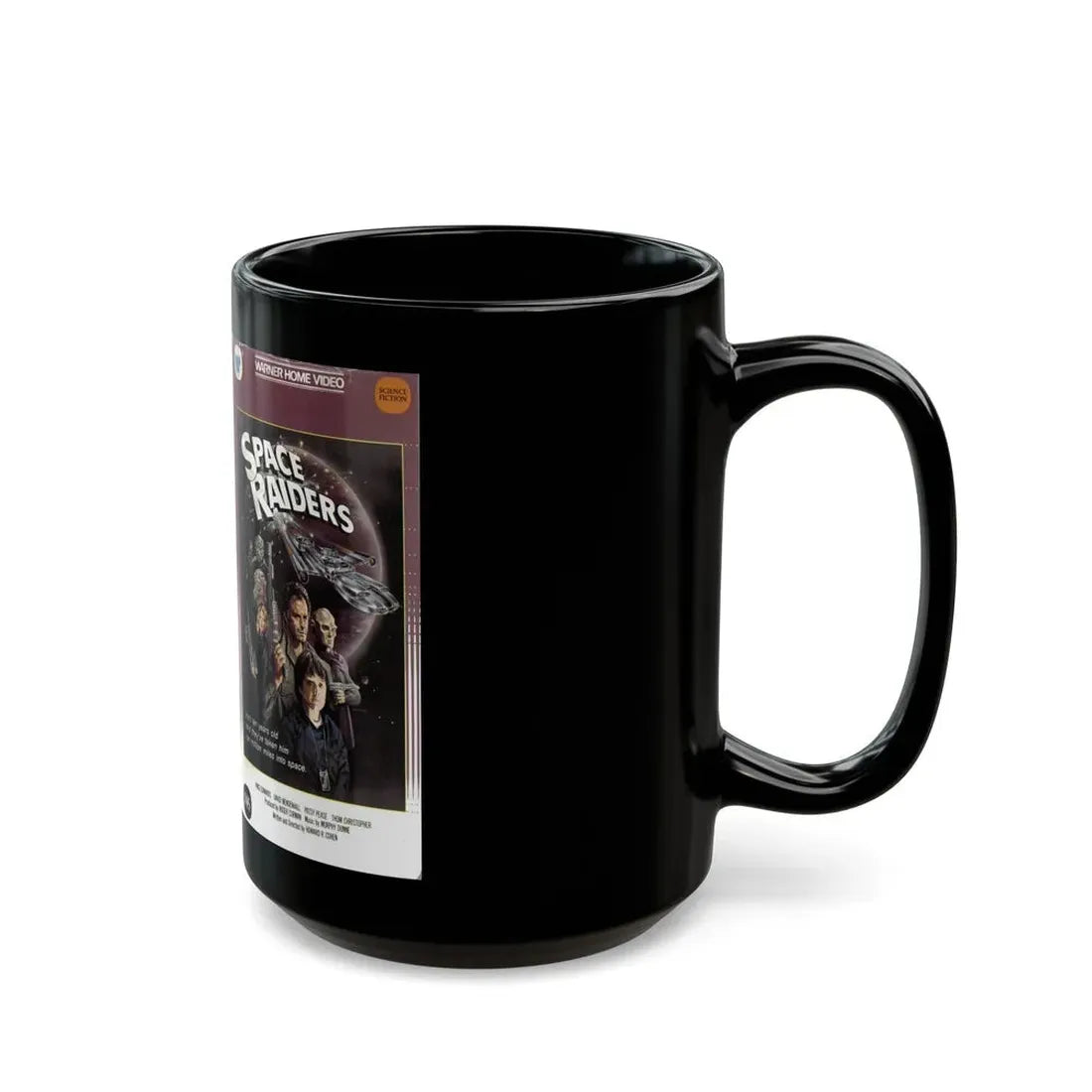 SPACE RAIDERS CLAMSHELL (VHS COVER) - Black Coffee Mug - Go Mug Yourself