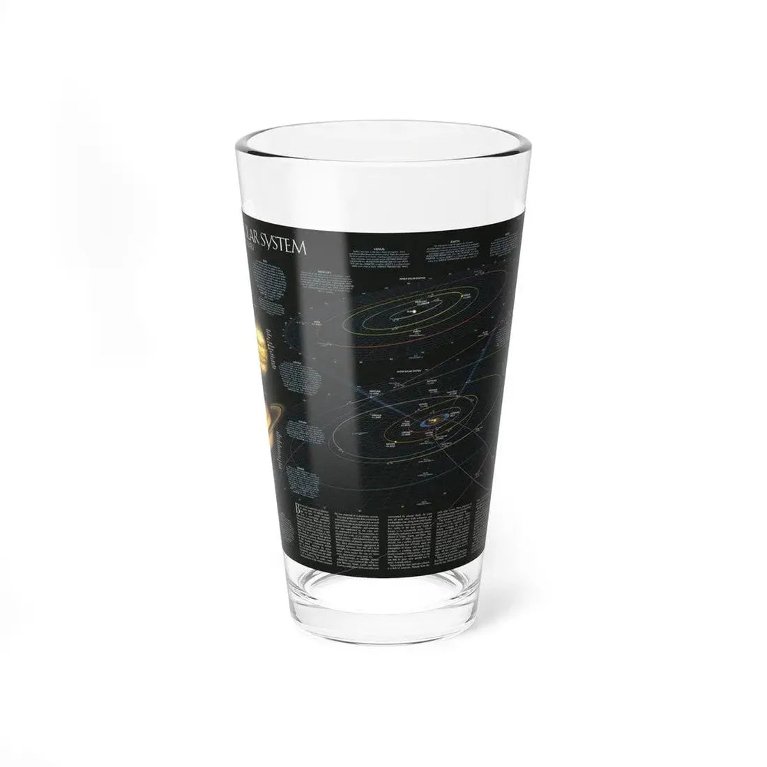 Space - Solar System- Our Sun's Family (1990) (Map) Pint Glass 16oz 16oz - Go Mug Yourself