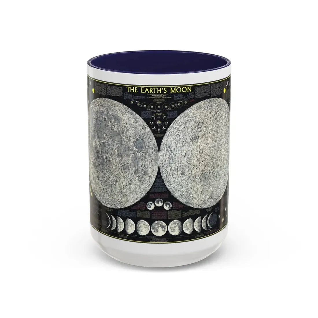 Space - The Moon (1969) (Map) Accent Coffee Mug 15oz Navy - Go Mug Yourself