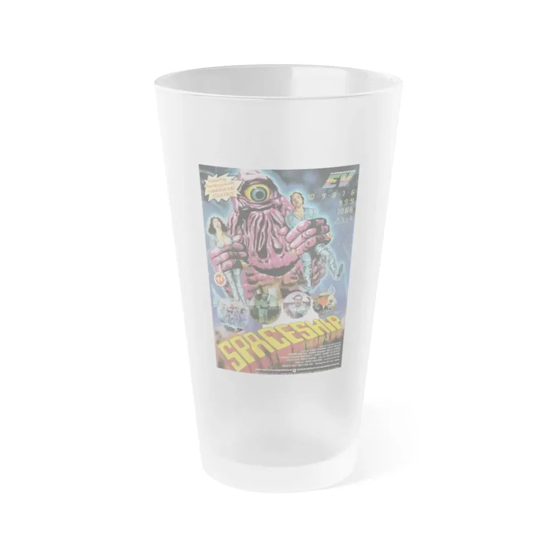 SPACESHIP (THE CREATURE WASN'T NICE) 1983 Movie Poster - Frosted Pint Glass 16oz 16oz Frosted - Go Mug Yourself