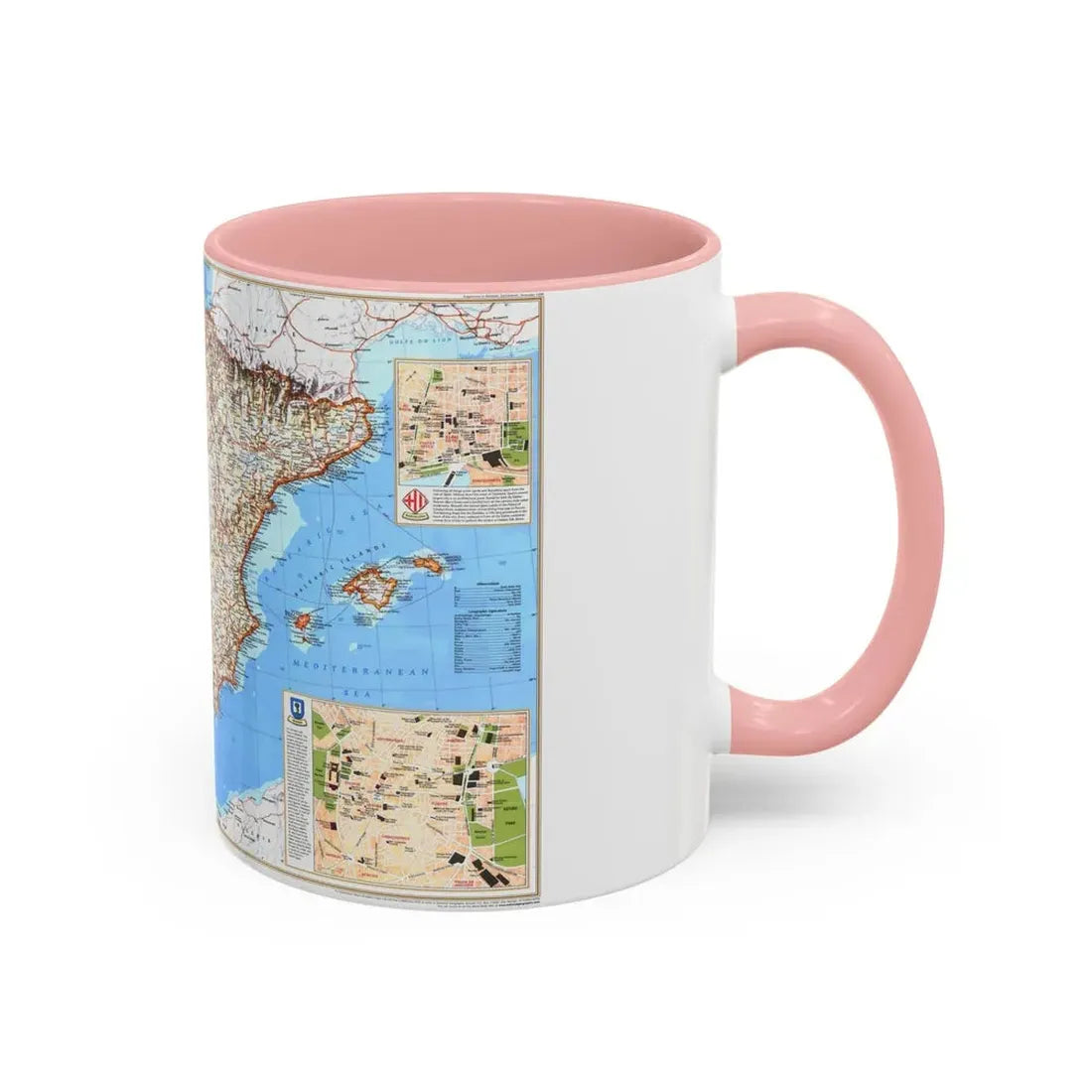 Spain and Portugal (1998) (Map) Accent Coffee Mug - Go Mug Yourself