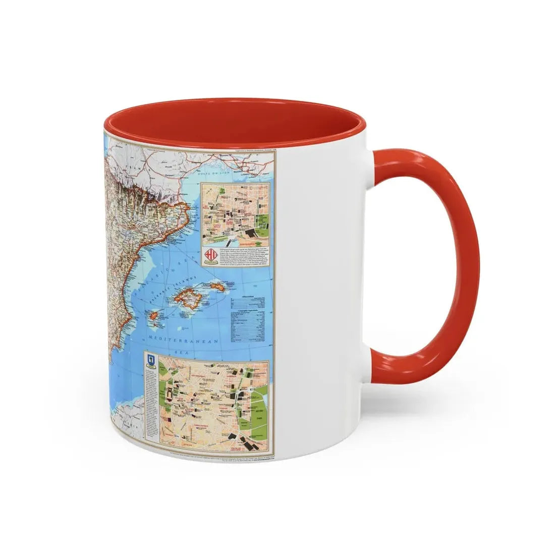 Spain and Portugal (1998) (Map) Accent Coffee Mug - Go Mug Yourself