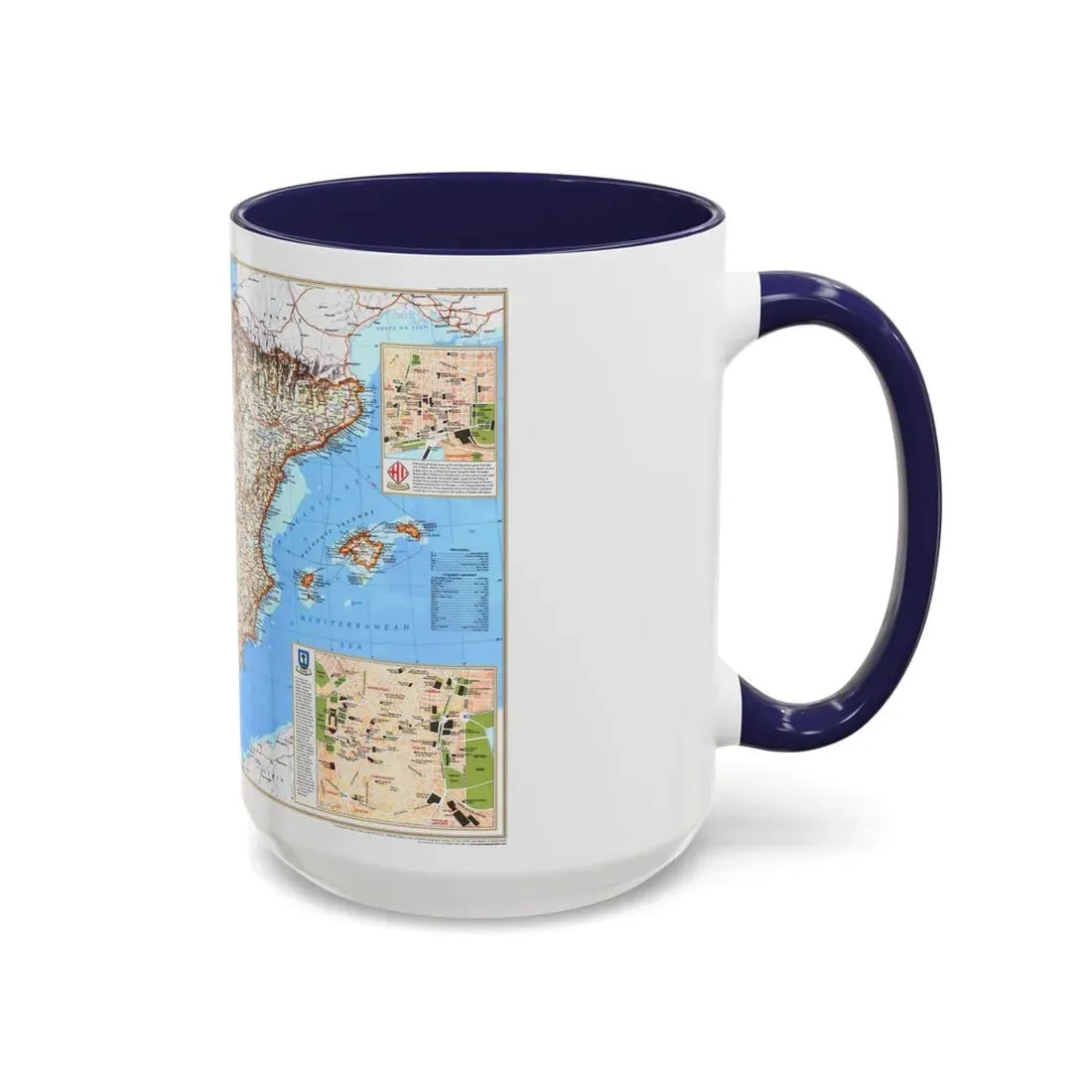 Spain and Portugal (1998) (Map) Accent Coffee Mug - Go Mug Yourself