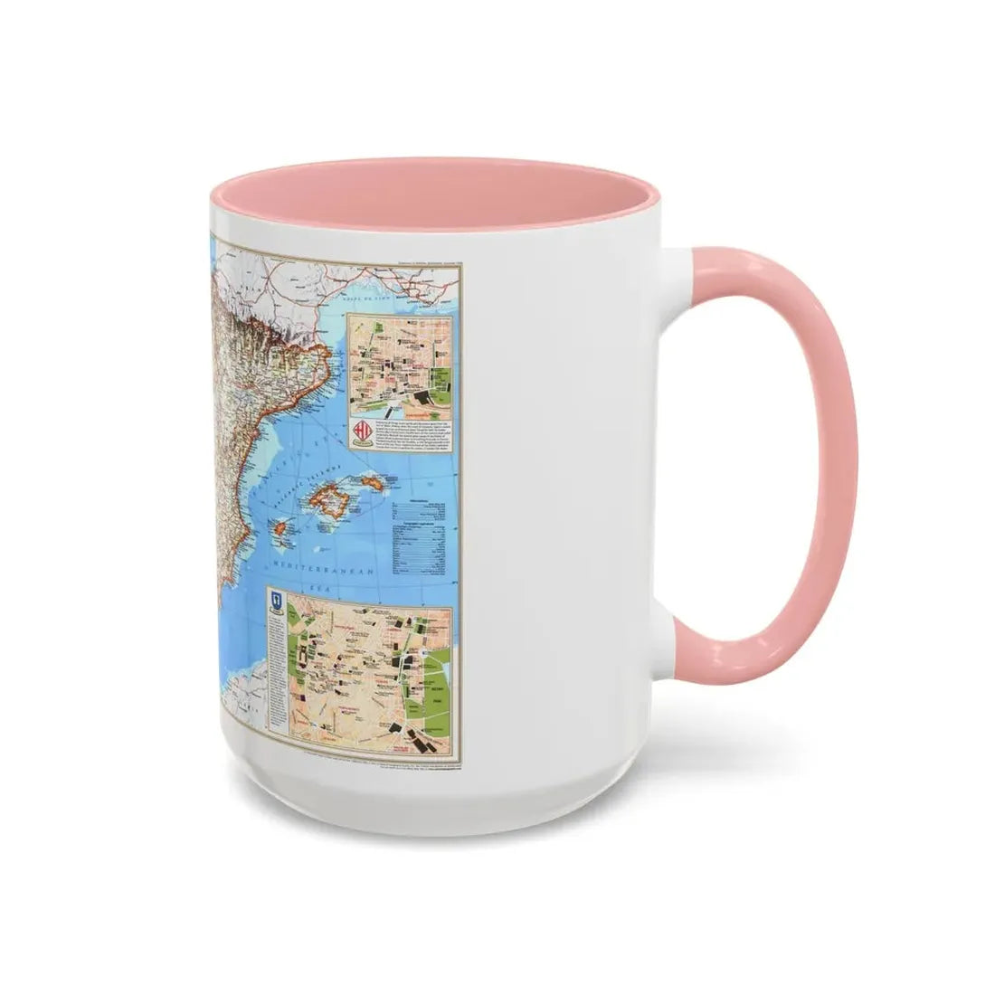 Spain and Portugal (1998) (Map) Accent Coffee Mug - Go Mug Yourself