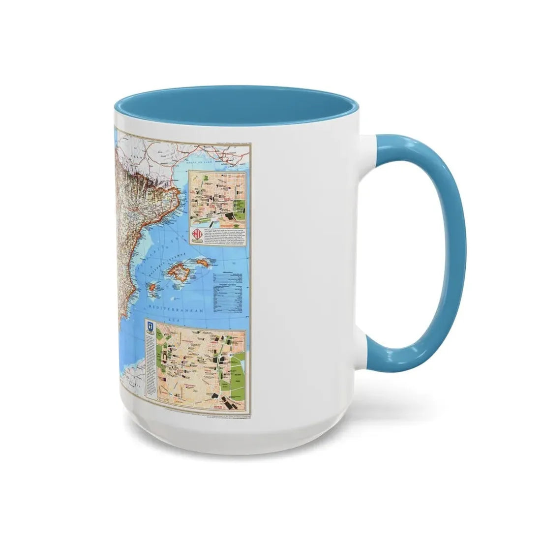 Spain and Portugal (1998) (Map) Accent Coffee Mug - Go Mug Yourself