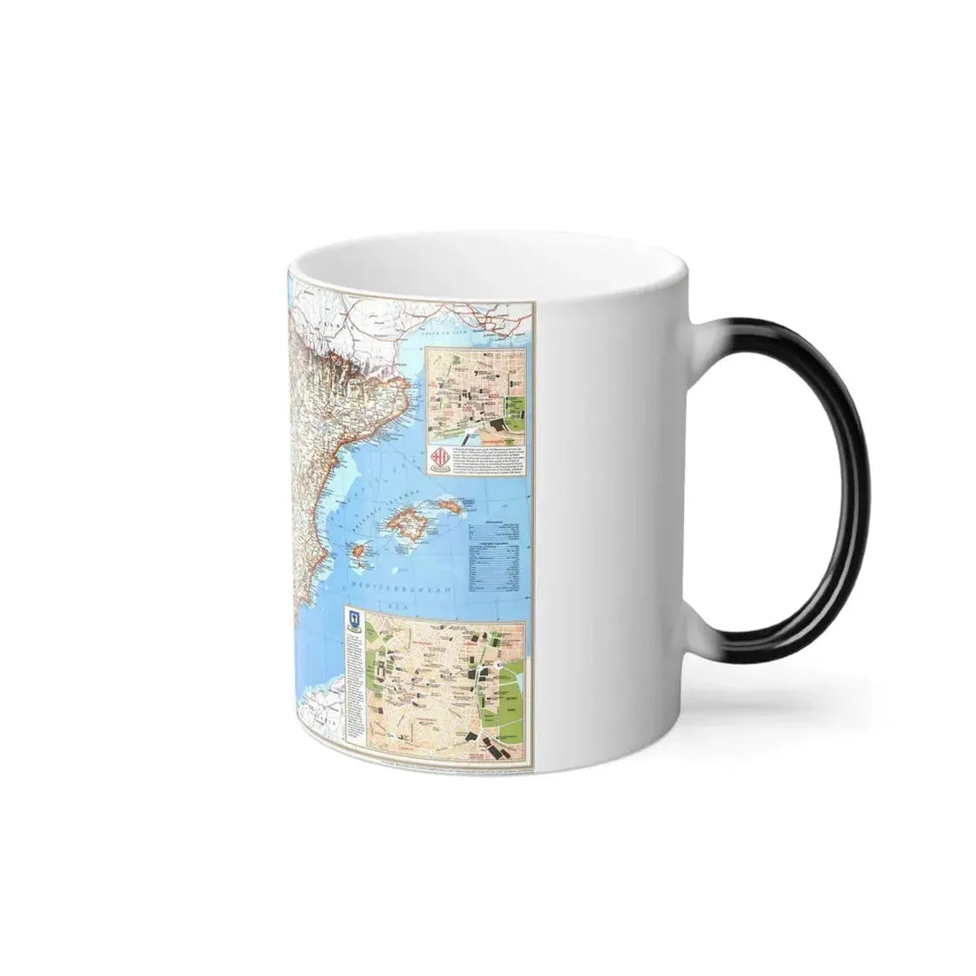 Spain and Portugal (1998) (Map) Color Changing Mug 11oz - Go Mug Yourself
