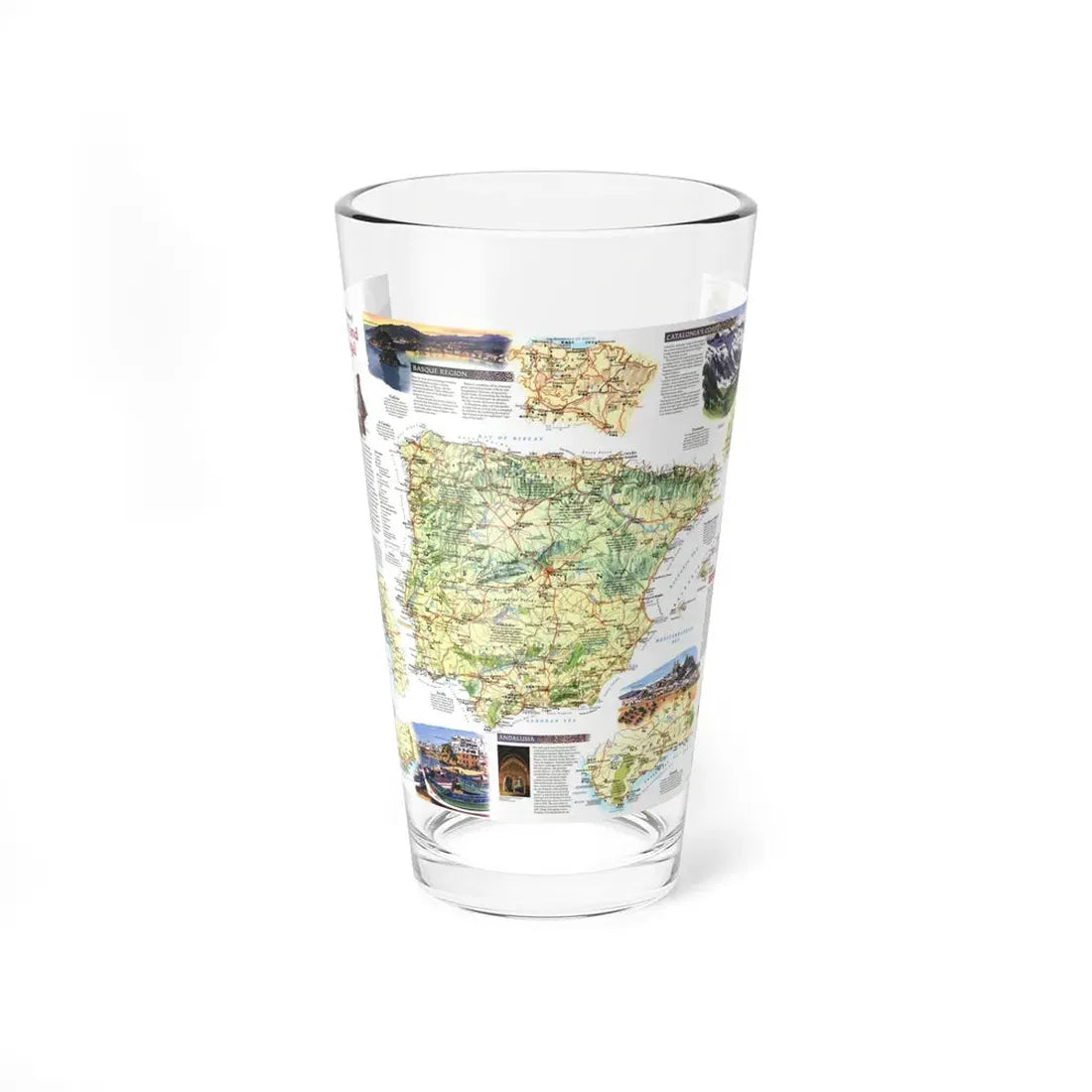 Spain and Portugal - A Traveller's Map (1998) (Map) Pint Glass 16oz 16oz - Go Mug Yourself