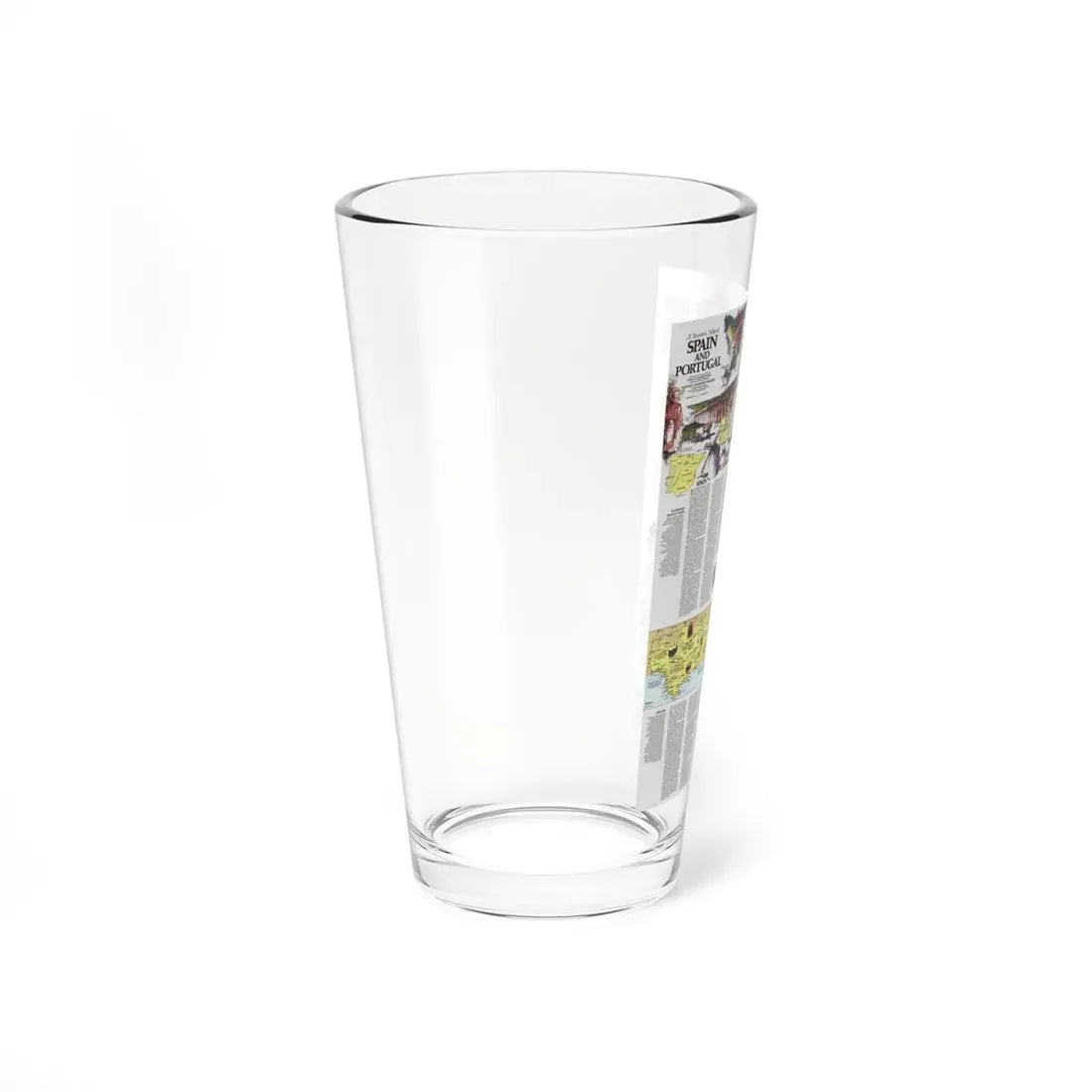 Spain and Portugal - A Traveller's Map 2 (1984) (Map) Pint Glass 16oz - Go Mug Yourself