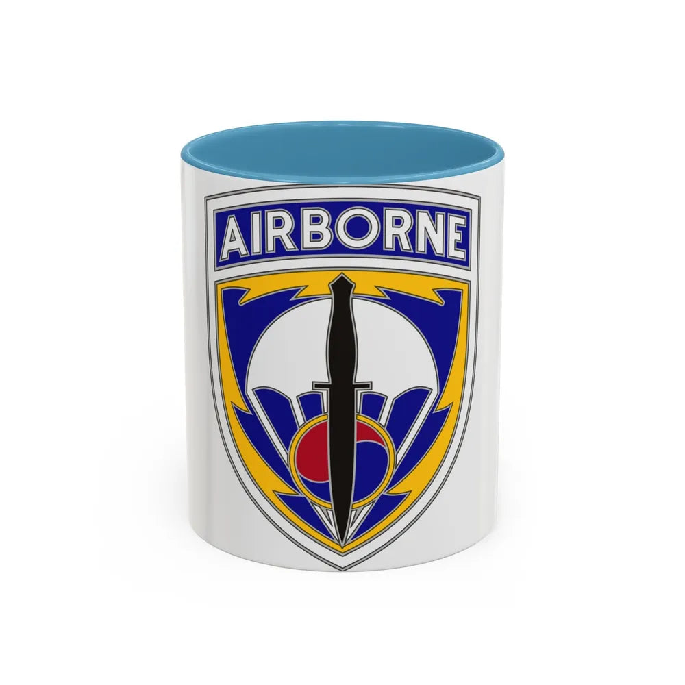 Special Operations Command Korea (U.S. Army) Accent Coffee Mug 11oz Light Blue - Go Mug Yourself