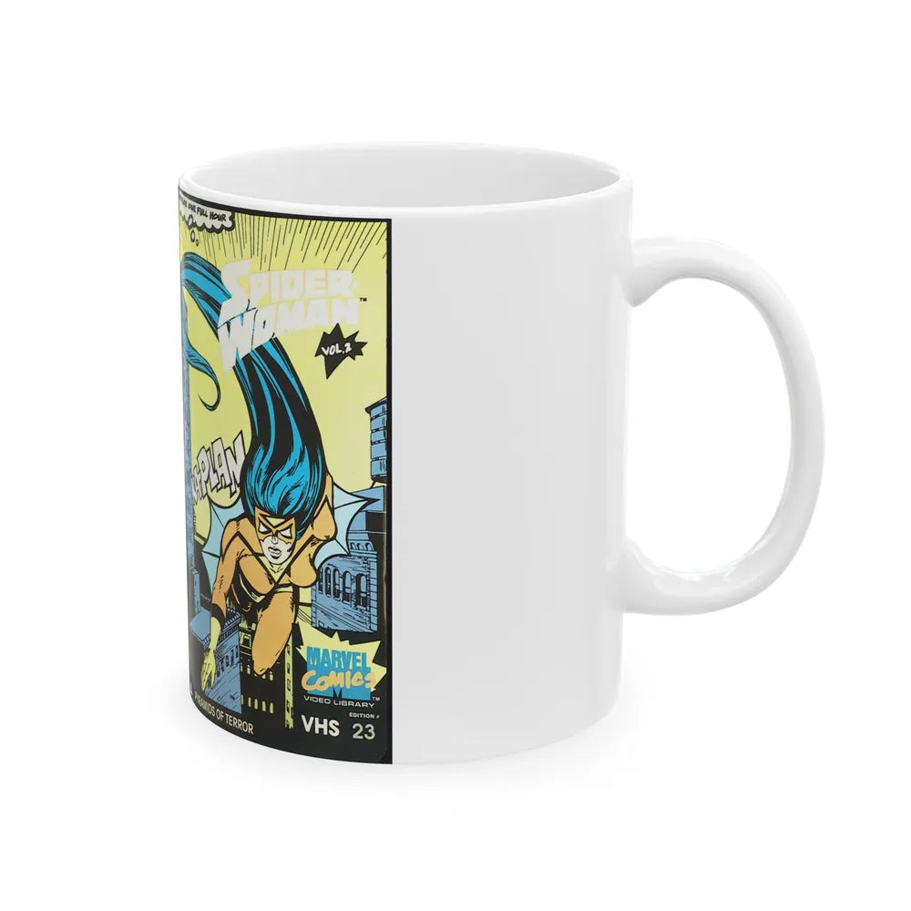 SPIDER WOMAN CARTOON (VHS COVER) - White Coffee Mug-Go Mug Yourself