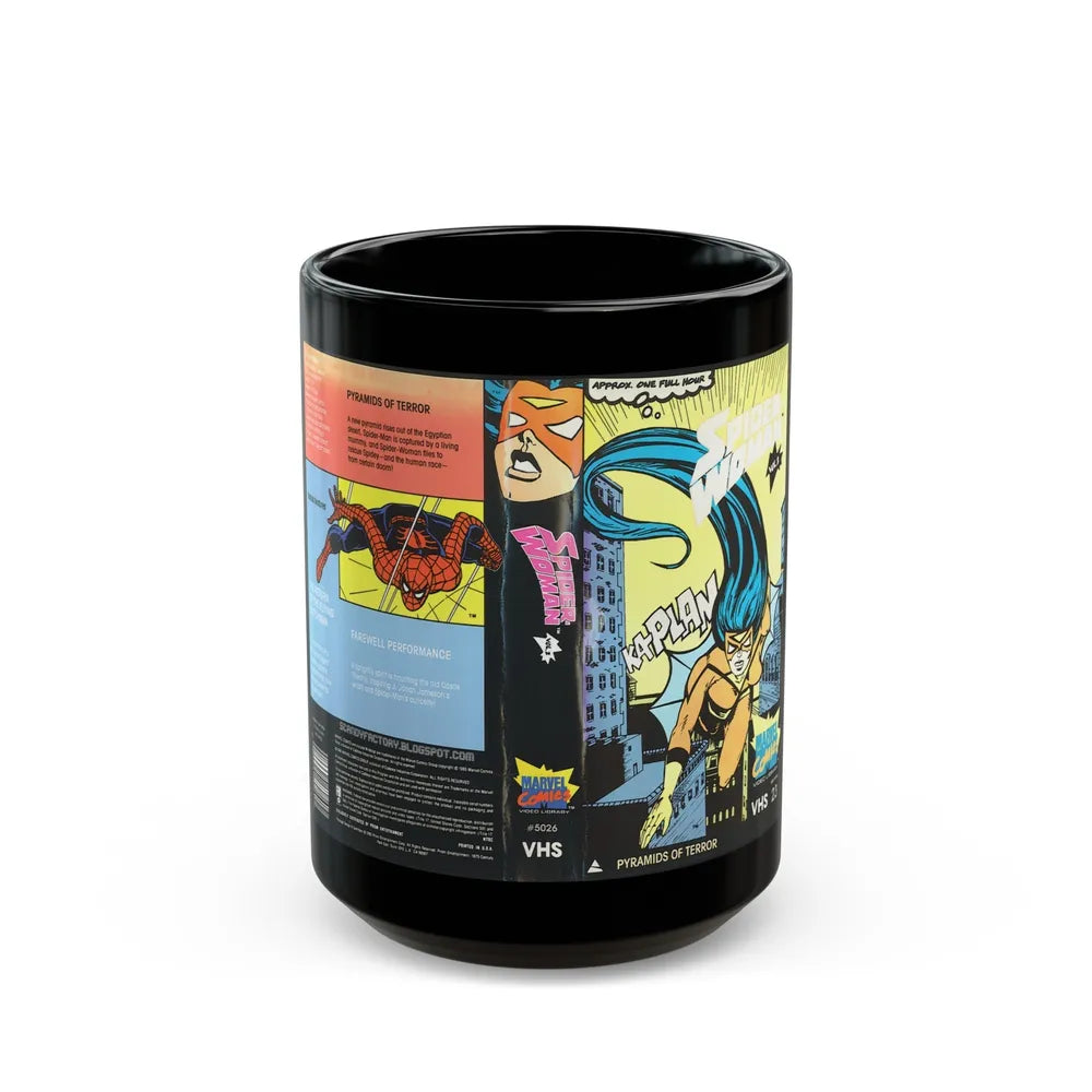 SPIDER WOMAN (VHS COVER) - Black Coffee Mug-15oz-Go Mug Yourself