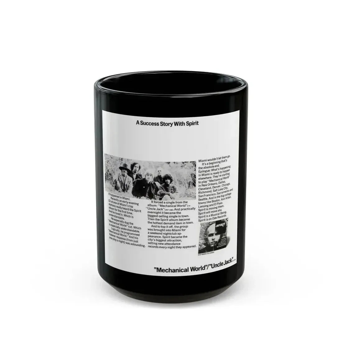 Spirit 1968 (Music Poster) Black Coffee Mug 15oz - Go Mug Yourself