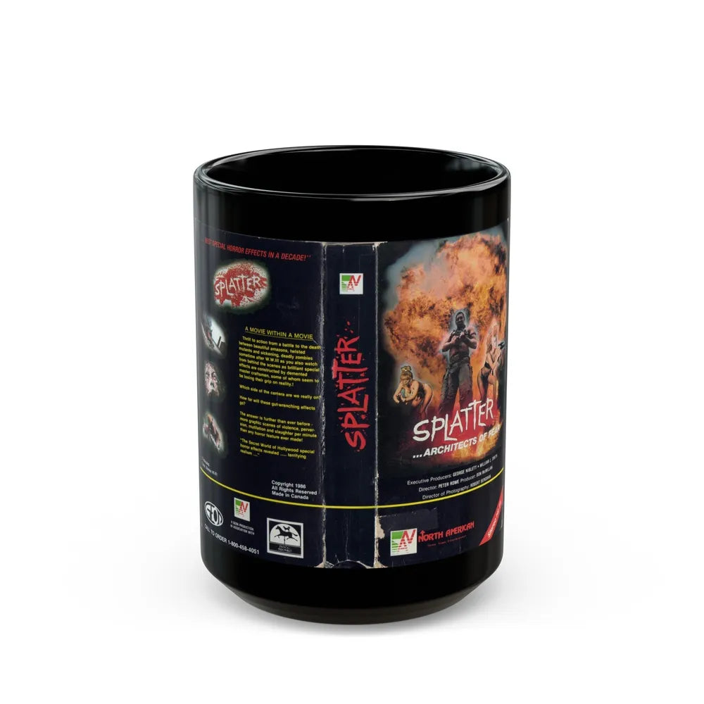 SPLATTER ARCHITECTS OF FEAR (VHS COVER) - Black Coffee Mug-15oz-Go Mug Yourself