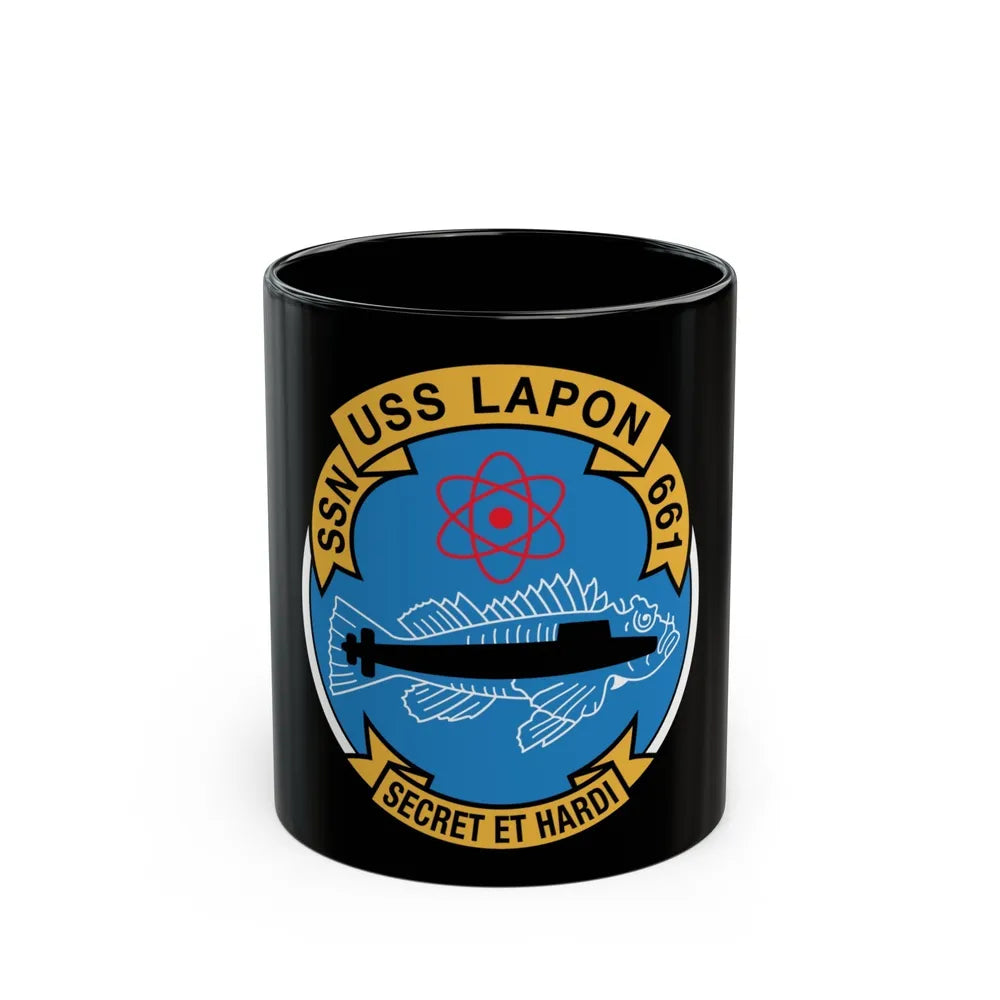 SSN USS Lapon 661 Secret ET Hardi (U.S. Navy) Black Coffee Mug-11oz-Go Mug Yourself