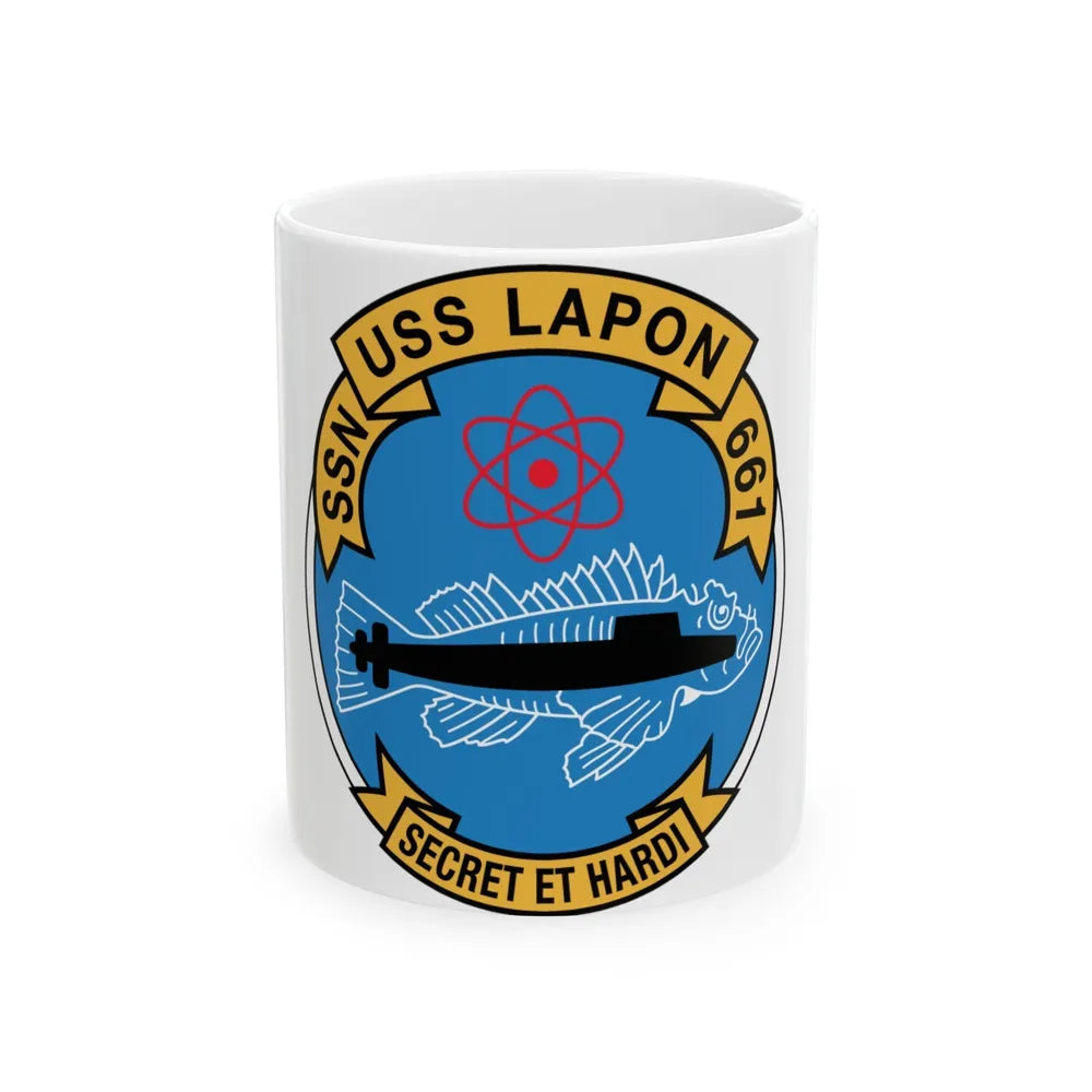 SSN USS Lapon 661 Secret ET Hardi (U.S. Navy) White Coffee Mug-11oz-Go Mug Yourself