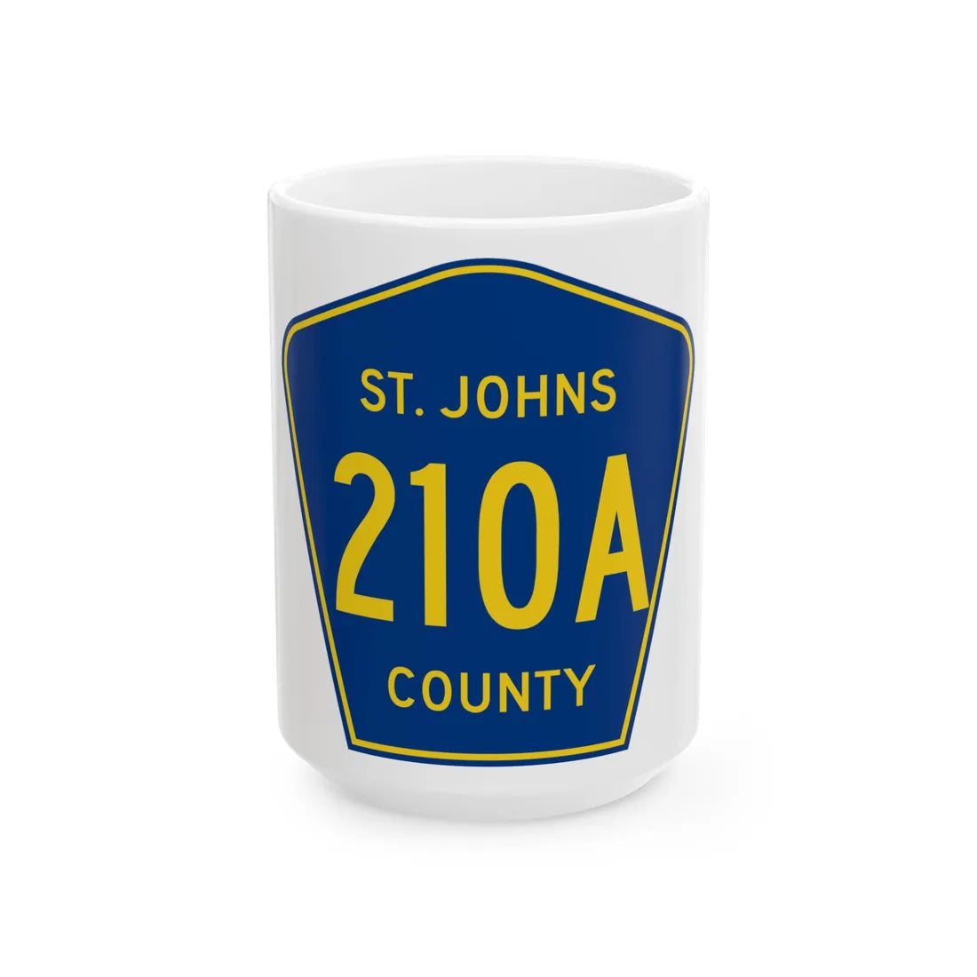 St. Johns County 210A (Florida) (Road Sign) White Coffee Mug 15oz - Go Mug Yourself