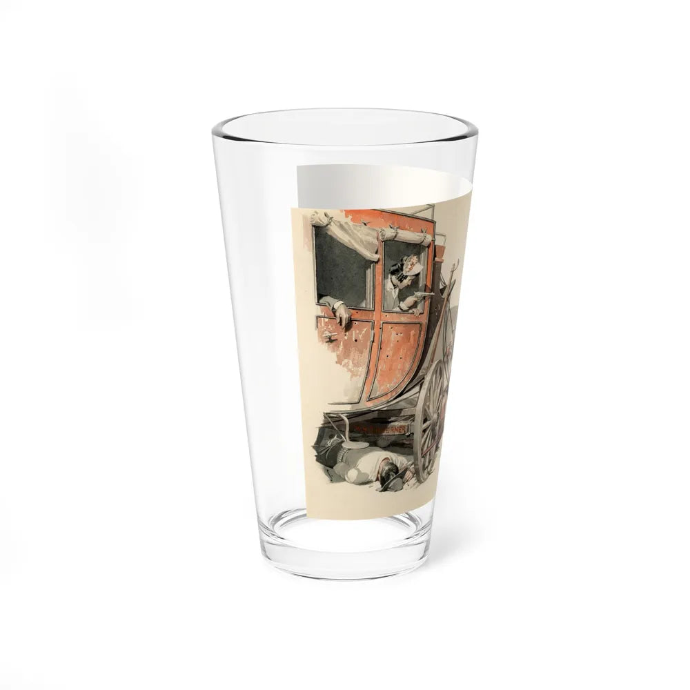 Stagecoach Hold Up (Magazine Illustration) Pint Glass 16oz - Go Mug Yourself