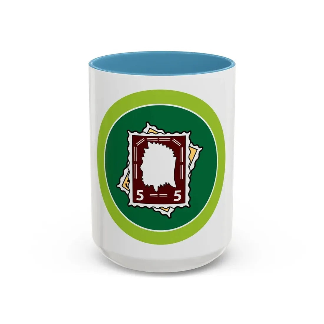 Stamp Collecting (Boy Scout Merit Badge) Accent Coffee Mug 15oz Light Blue - Go Mug Yourself
