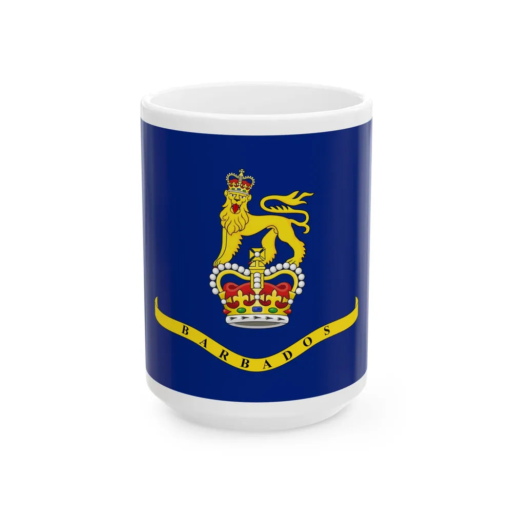Standard of the Governor-General of Barbados (Barbados) White Coffee Mug 15oz - Go Mug Yourself
