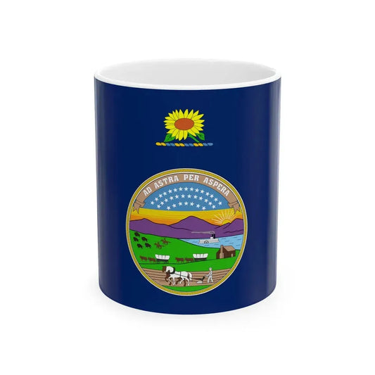 Standard of the Governor of Kansas pre-1961 (United States) White Coffee Mug 11oz - Go Mug Yourself