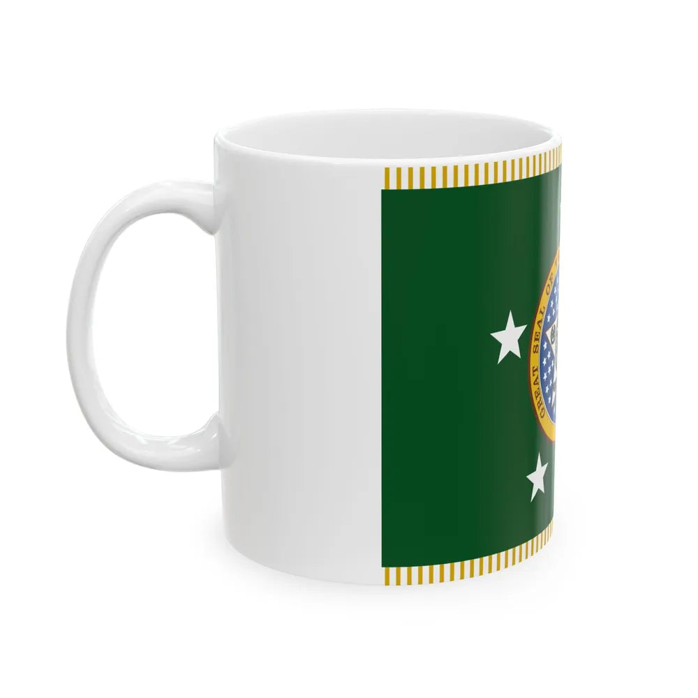 Standard of the Governor of Oklahoma With Fringe (United States) White Coffee Mug - Go Mug Yourself