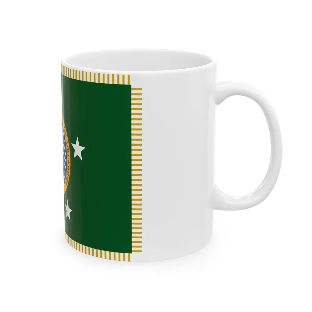 Standard of the Governor of Oklahoma With Fringe (United States) White Coffee Mug - Go Mug Yourself