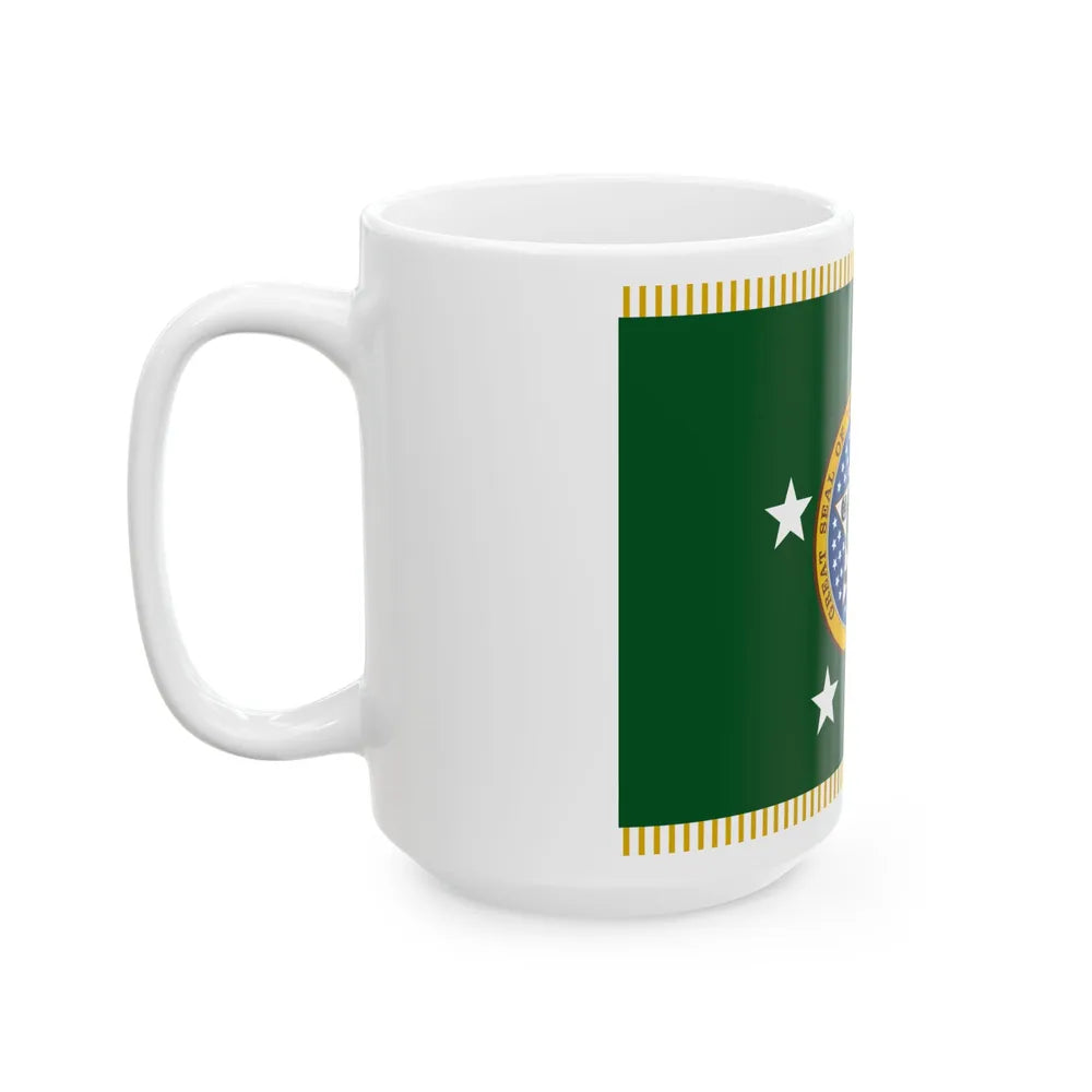 Standard of the Governor of Oklahoma With Fringe (United States) White Coffee Mug - Go Mug Yourself