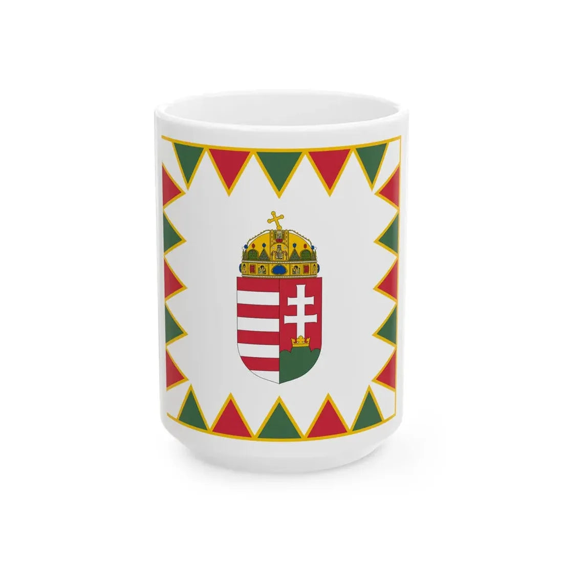 Standard of the National Ceremonial Cavalry Unit Hungary (Hungary) White Coffee Mug 15oz - Go Mug Yourself