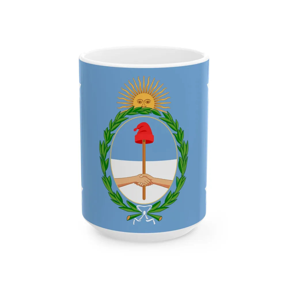 Standard of the President of Argentina Afloat (Argentina) White Coffee Mug 15oz - Go Mug Yourself