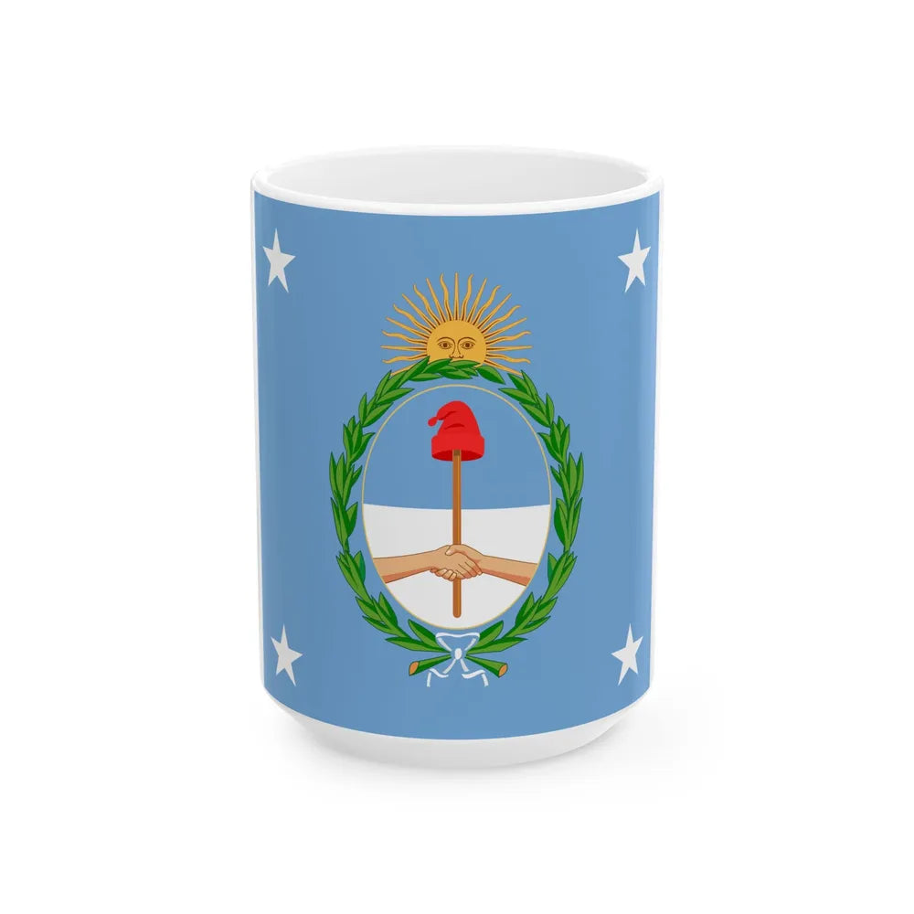 Standard of the President of Argentina Land (Argentina) White Coffee Mug 15oz - Go Mug Yourself