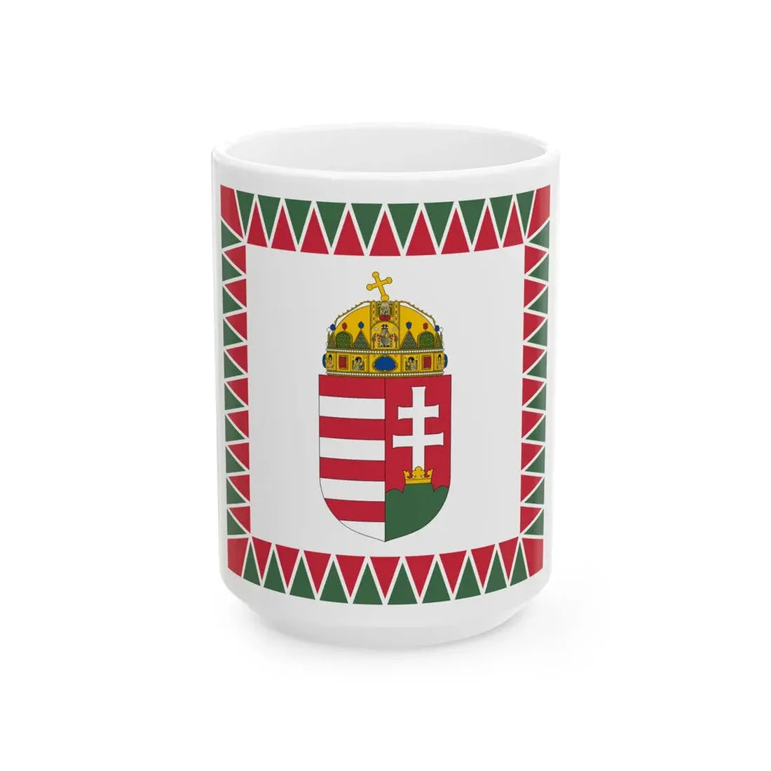 Standard of the President of Hungary 1990s-2012 (Hungary) White Coffee Mug 15oz - Go Mug Yourself