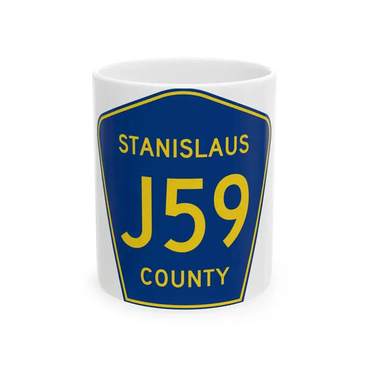 Stanislaus County J59 (California) (Road Sign) White Coffee Mug 11oz - Go Mug Yourself