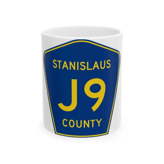 Stanislaus County J9 (California) (Road Sign) White Coffee Mug 11oz - Go Mug Yourself