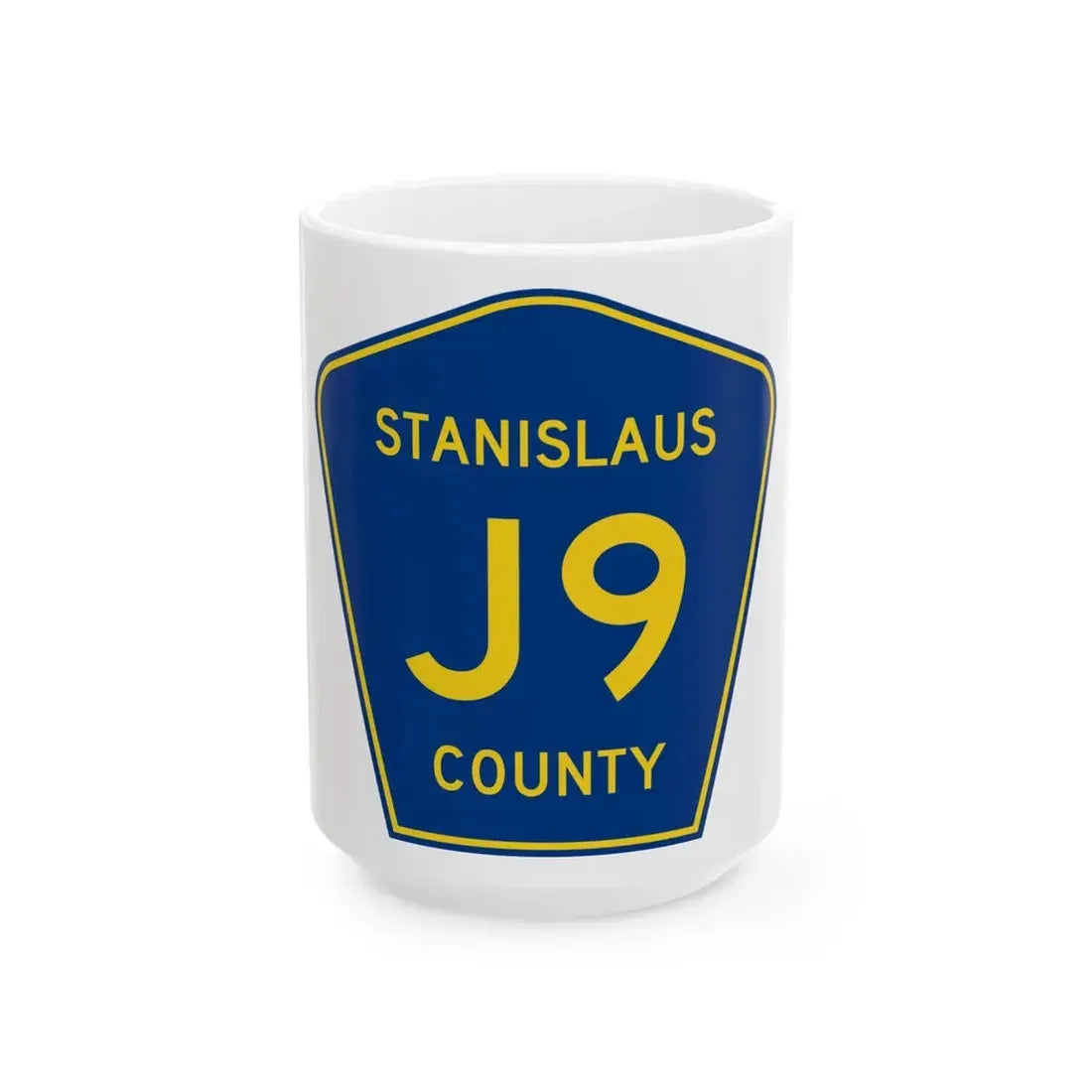 Stanislaus County J9 (California) (Road Sign) White Coffee Mug 15oz - Go Mug Yourself