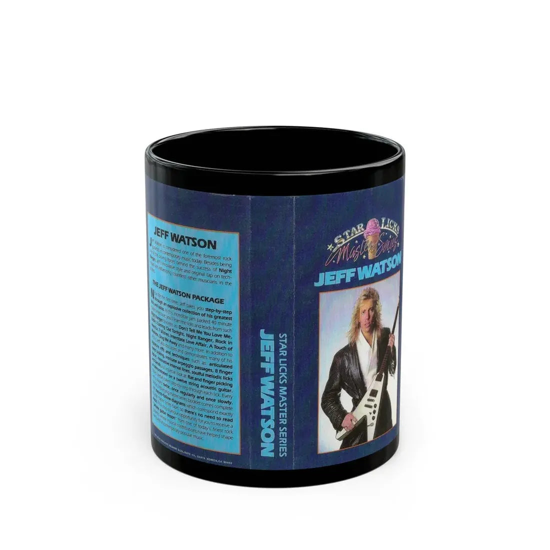STAR LICKS MASTER SERIES JEFF WATSON (VHS COVER) - Black Coffee Mug 11oz - Go Mug Yourself