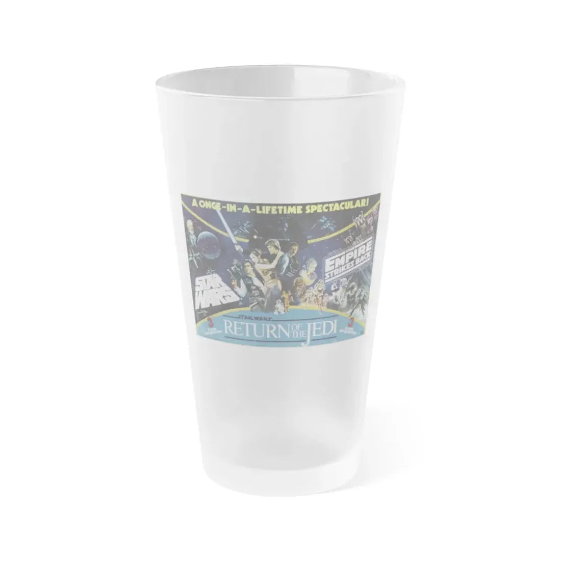 STAR WARS (ALL 3 IN 1 PROGRAM) 1977 Movie Poster - Frosted Pint Glass 16oz Default Title - Go Mug Yourself