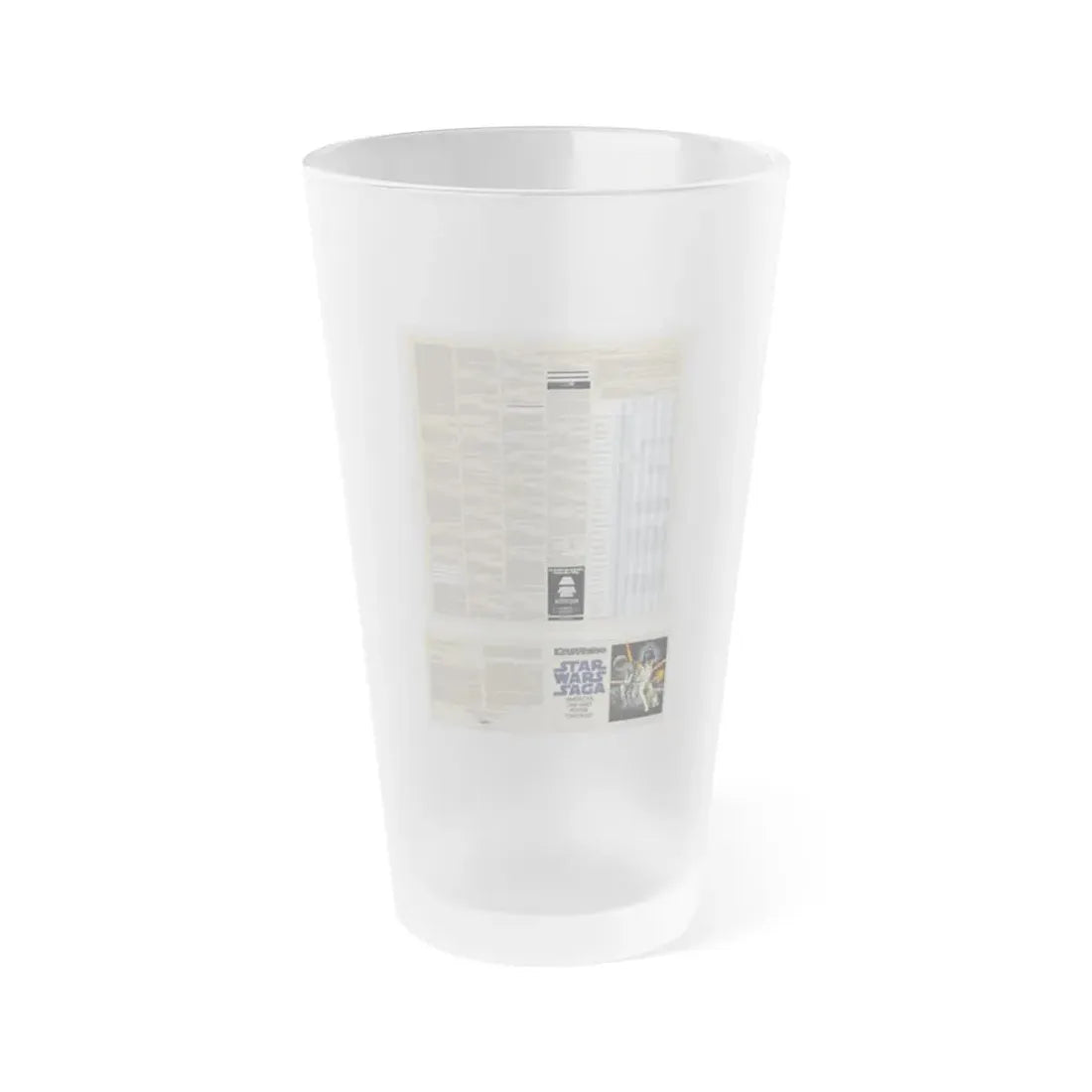 STAR WARS CHECKLIST 2 1977 Movie Poster - Frosted Pint Glass 16oz Default Title - Go Mug Yourself