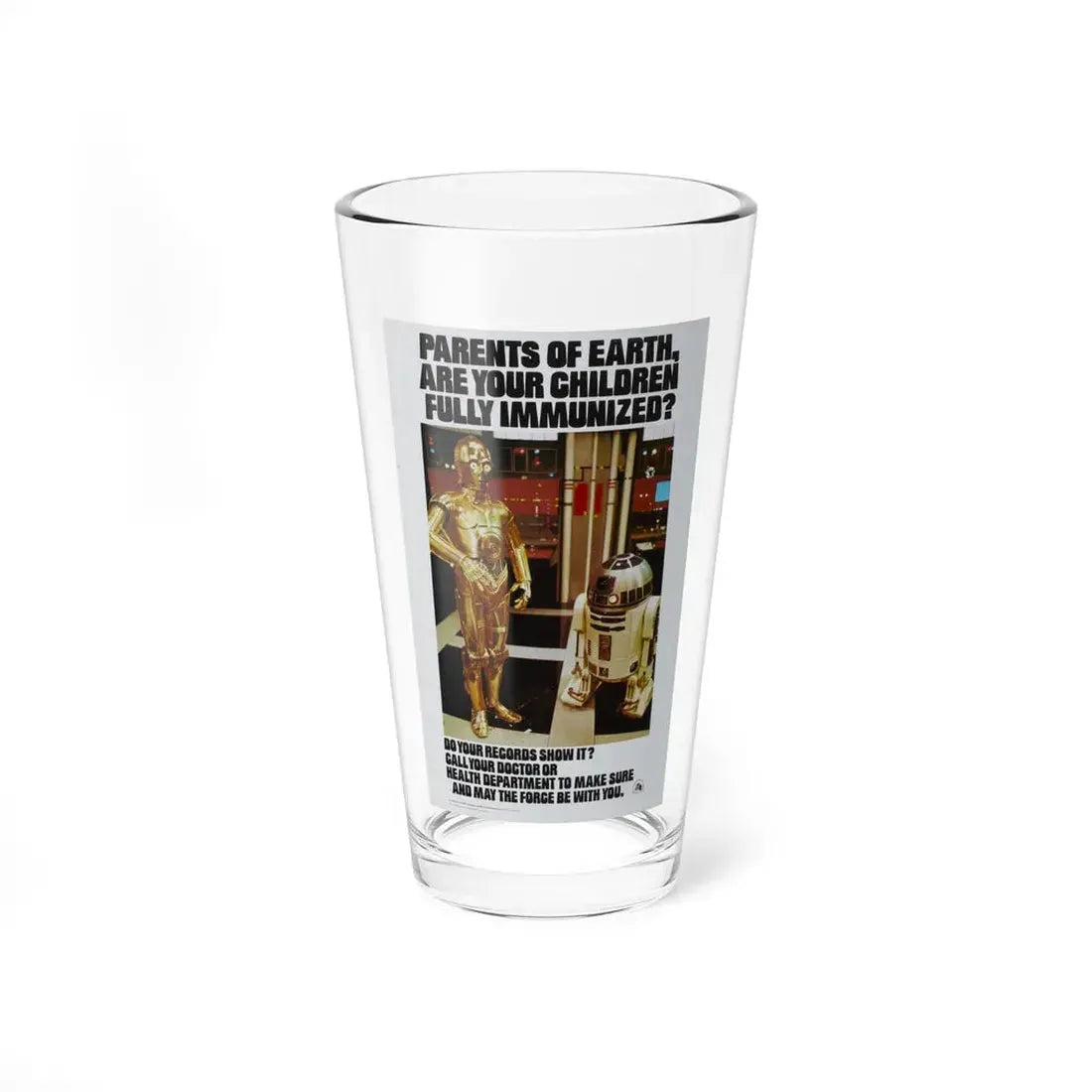 STAR WARS IMMUNIZED 1977 Movie Poster - Pint Glass 16oz 16oz - Go Mug Yourself