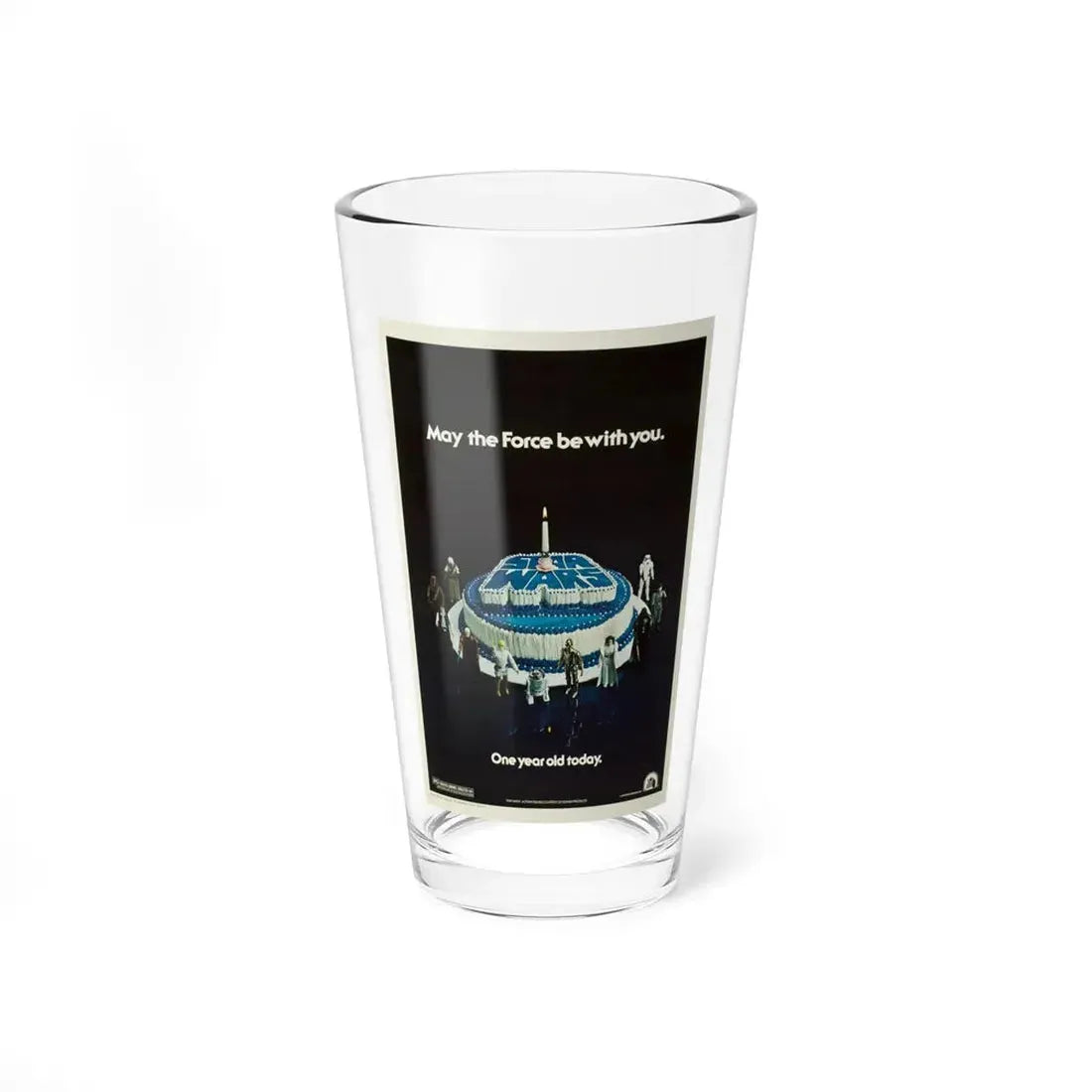 STAR WARS ONE YEAR ANNIVERSARY 1977 Movie Poster - Pint Glass 16oz 16oz - Go Mug Yourself