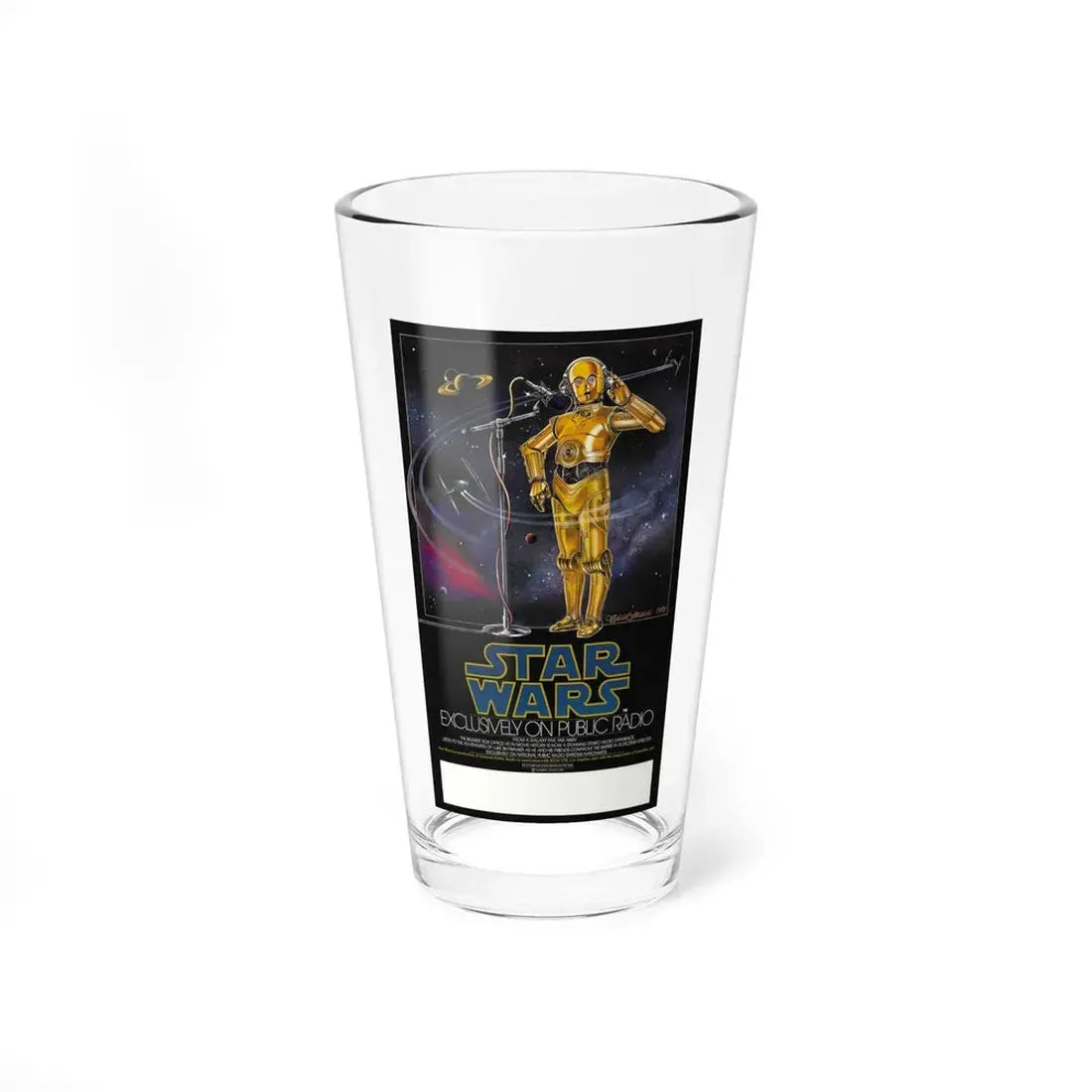 STAR WARS RADIO ADVERTISEMENT 1977 Movie Poster - Pint Glass 16oz 16oz - Go Mug Yourself