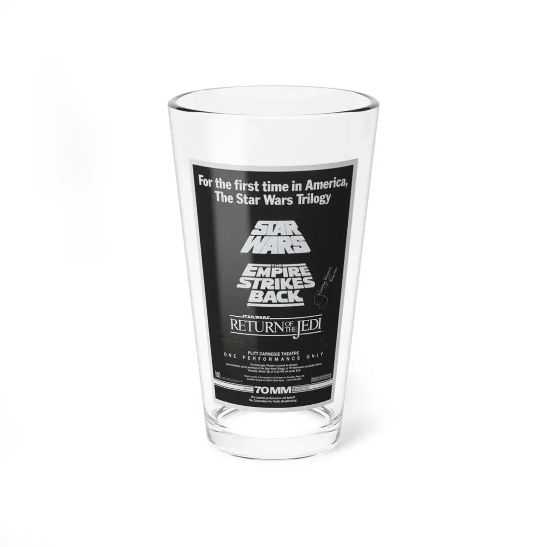 STAR WARS TRILOGY 70MM 1977 Movie Poster - Pint Glass 16oz 16oz - Go Mug Yourself