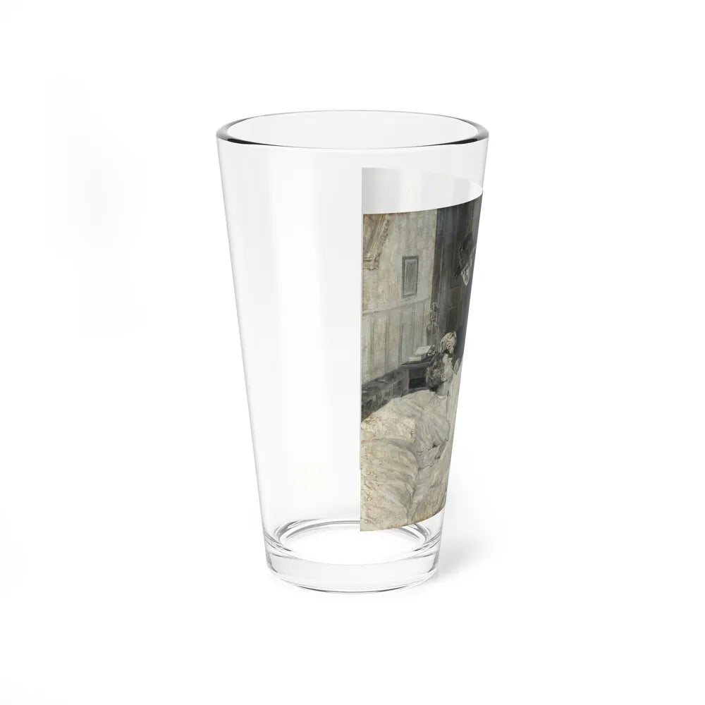 Startled in Bed (Magazine Illustration) Pint Glass 16oz - Go Mug Yourself