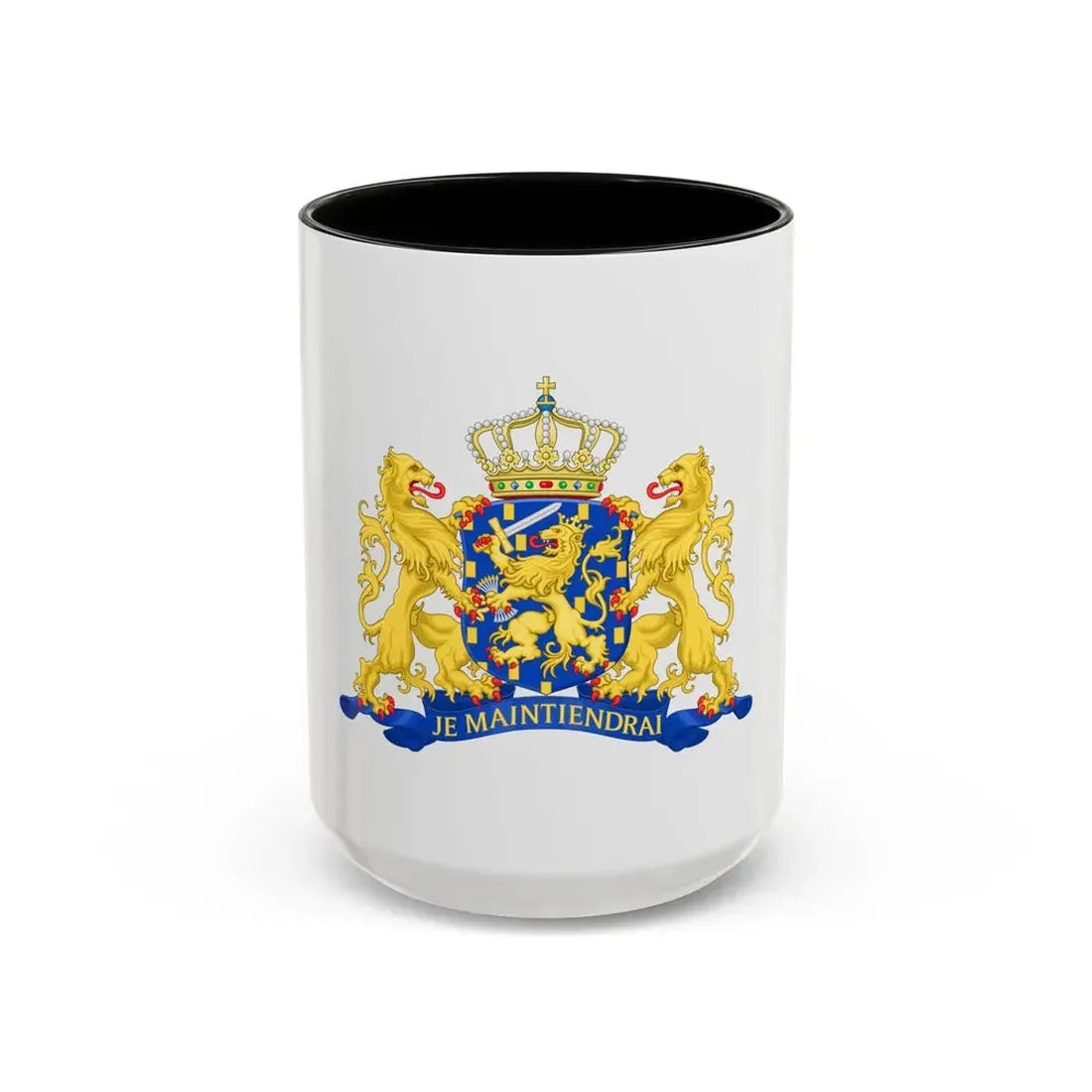 State coat of arms of the Netherlands - Accent Coffee Mug 15oz Black - Go Mug Yourself