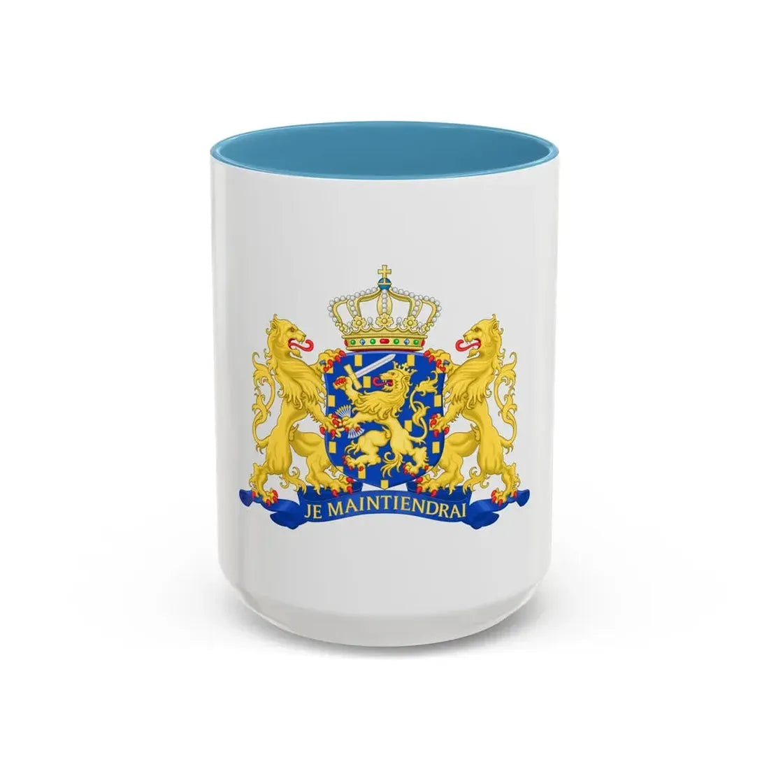 State coat of arms of the Netherlands - Accent Coffee Mug 15oz Light Blue - Go Mug Yourself
