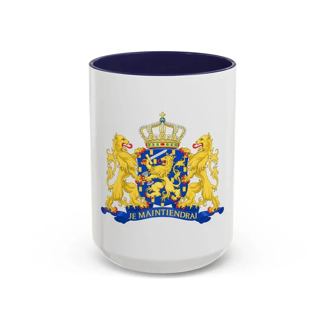 State coat of arms of the Netherlands - Accent Coffee Mug 15oz Navy - Go Mug Yourself