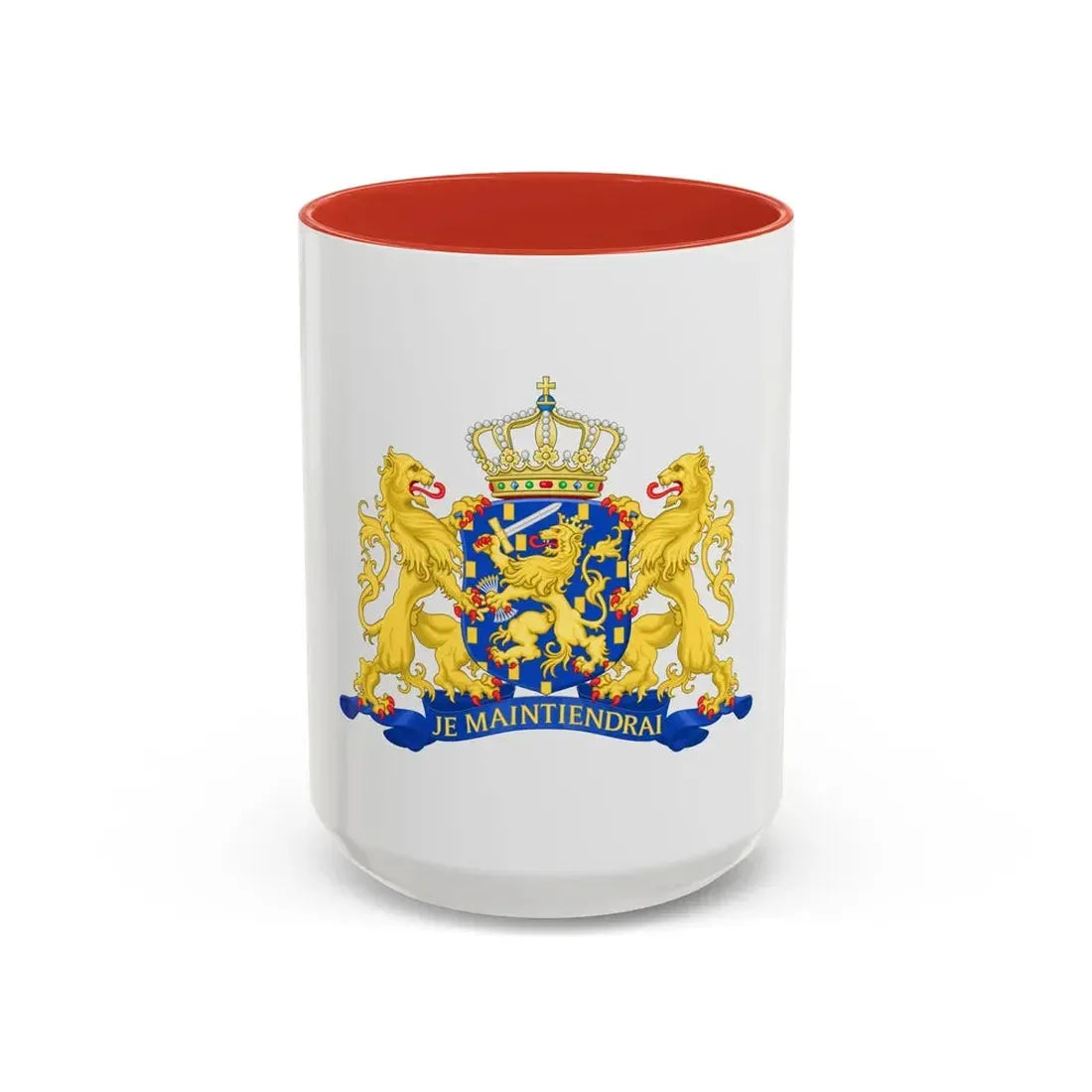 State coat of arms of the Netherlands - Accent Coffee Mug 15oz Red - Go Mug Yourself