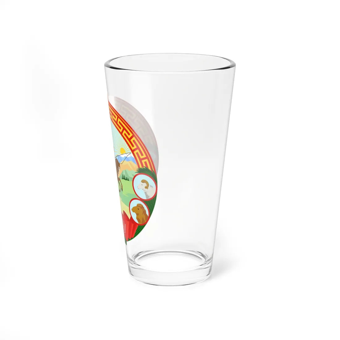 State emblem of the Peoples Republic of Mongolia 1941 - 1960 (Mongolia) (Coat of Arms) Pint Glass 16oz - Go Mug Yourself