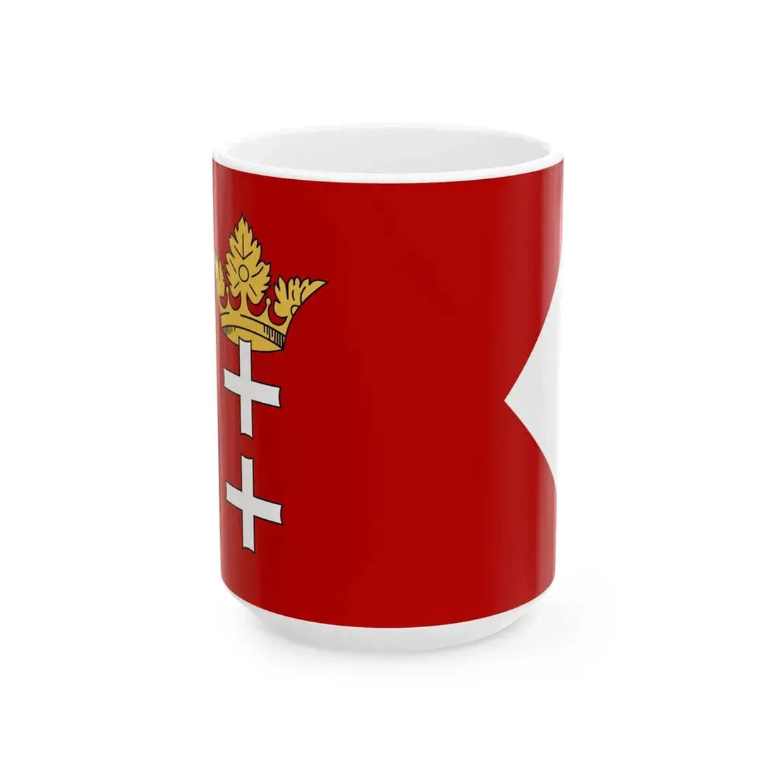 State Ensign of the Free City of Danzig Dienstflagge (Poland) White Coffee Mug 15oz - Go Mug Yourself