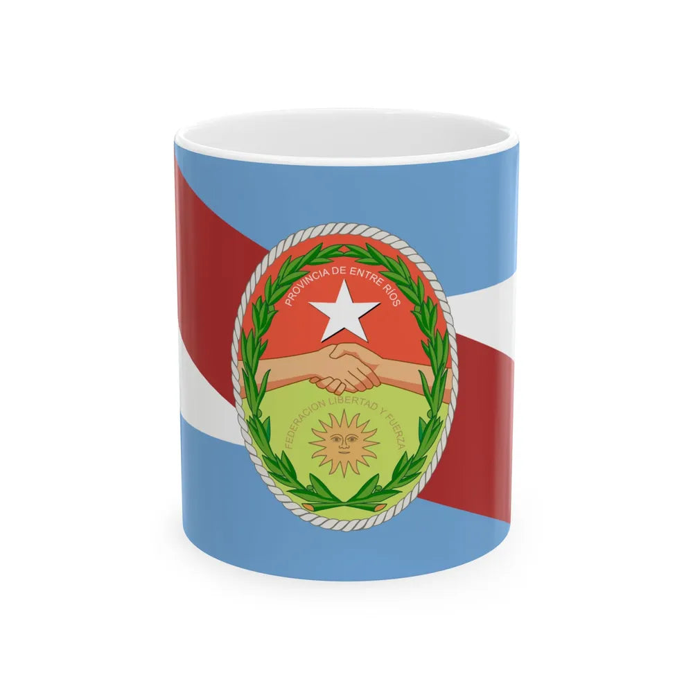 State Flag of Entre Rios (Argentina) White Coffee Mug 11oz - Go Mug Yourself